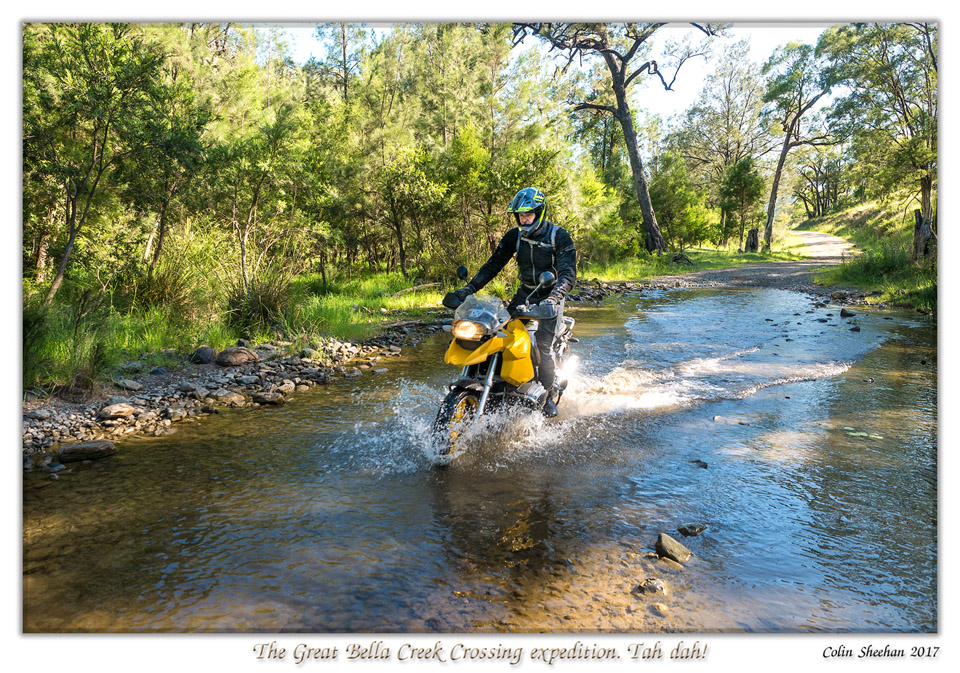 Jon on his R1200 GS splashing away.