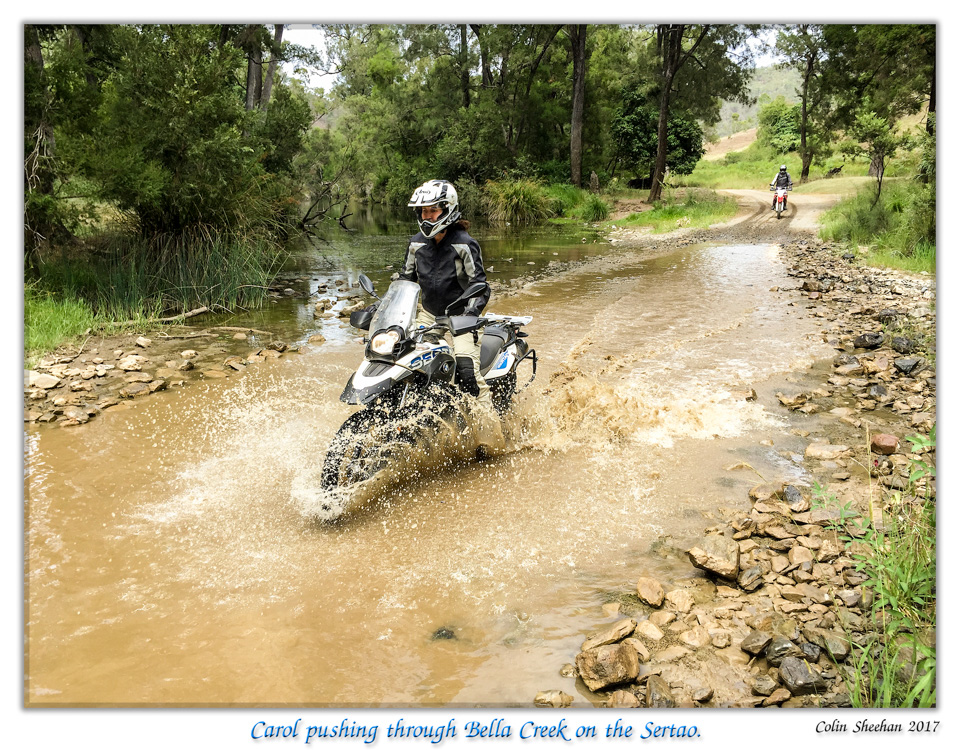 Splashing through Bella Creek near Imbil.